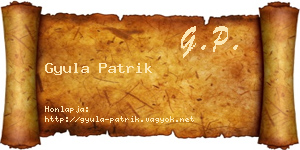 Gyula Patrik névjegykártya